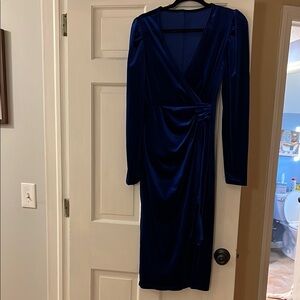 Elegant Blue Wrap Dress
